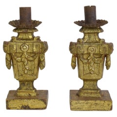 Pair of Small 18th Century Italian Neoclassical Candleholders / Candlesticks