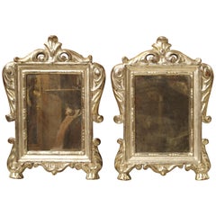 Pair of Small 18th Century Silverleaf Mirrors from Italy