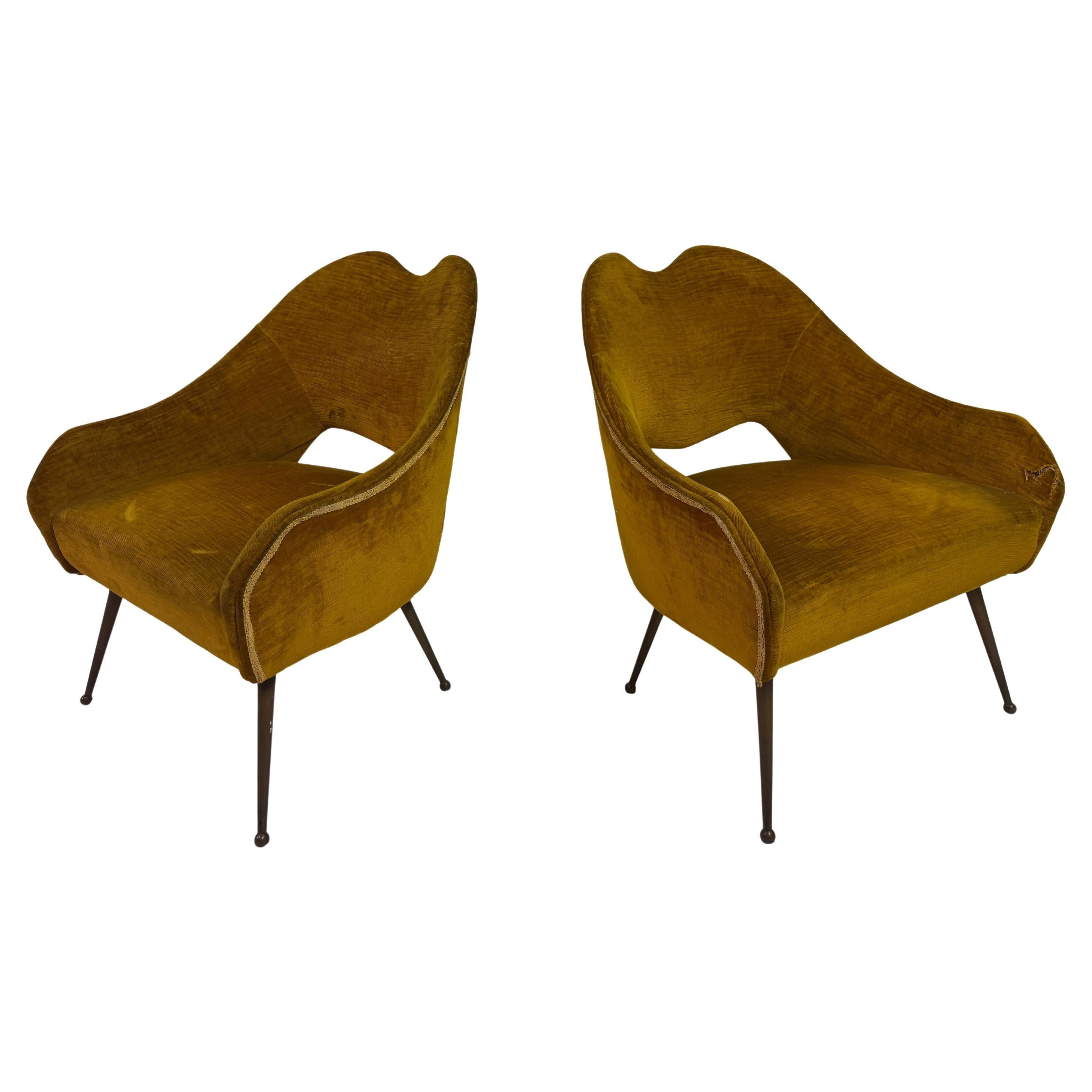 Pair of Small 1950s Italian Armchairs