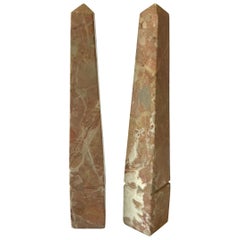 Pair of Small 1950s Marble Obelisks