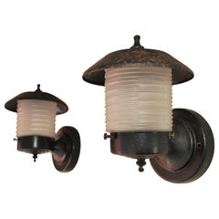 Vintage Pair of small 1950's outdoor sconces