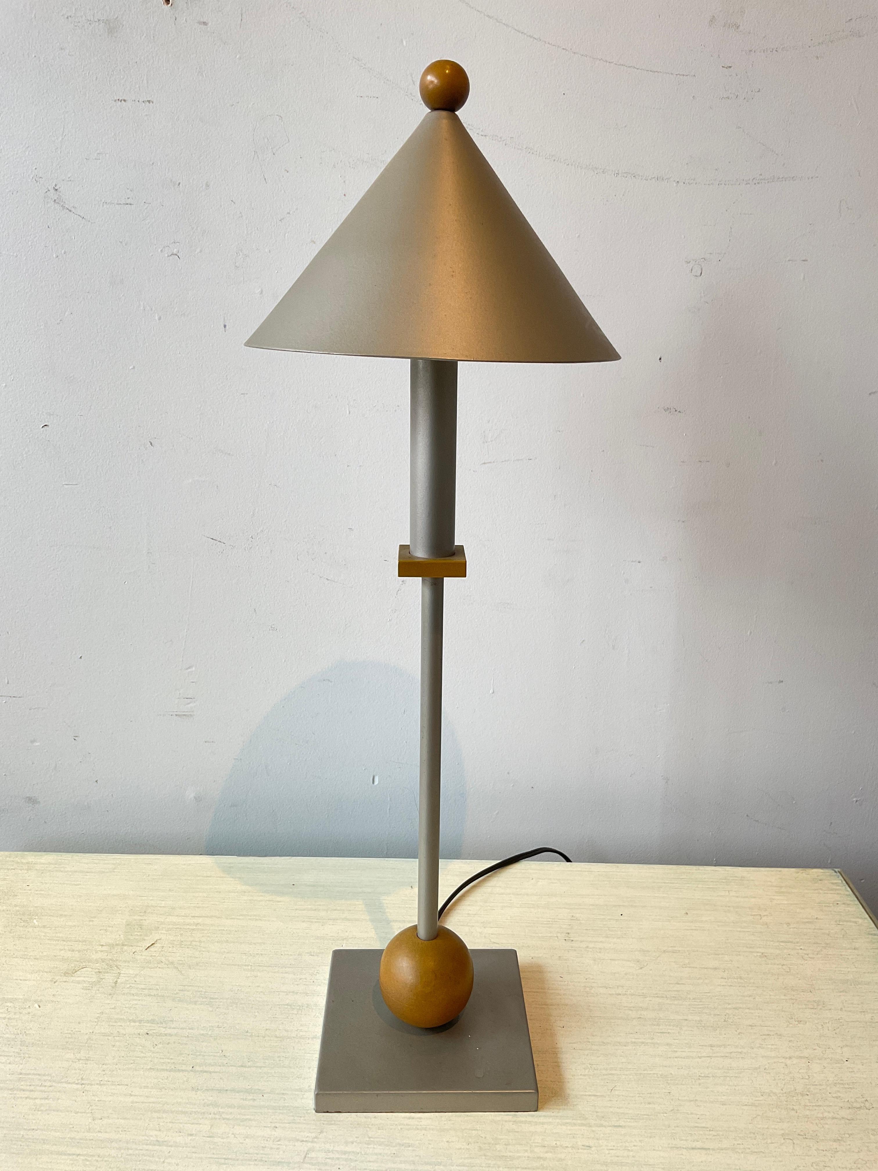 Late 20th Century Pair Of Small 1980s George Kovacs Memphis Style lamps For Sale