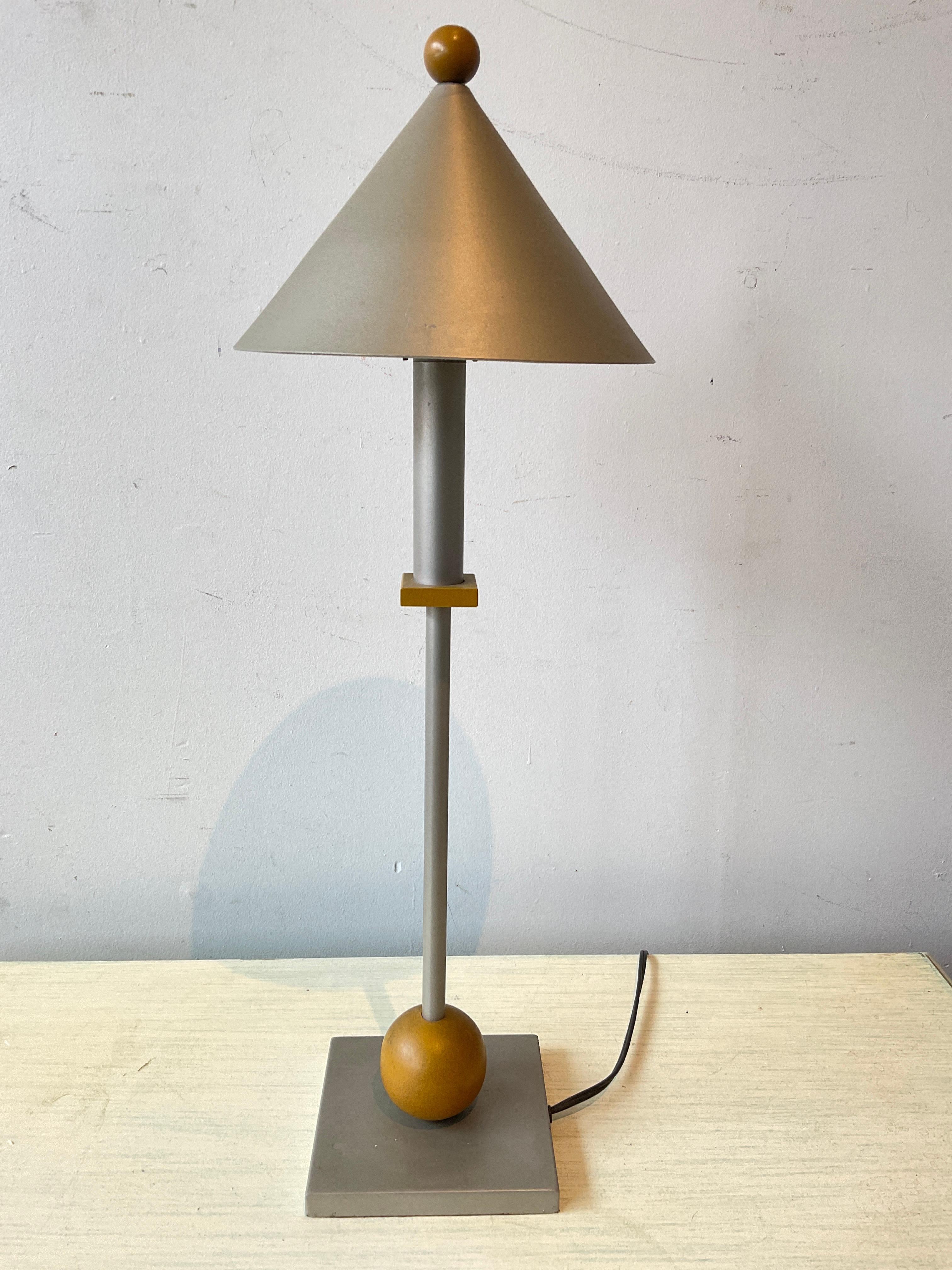 Metal Pair Of Small 1980s George Kovacs Memphis Style lamps For Sale