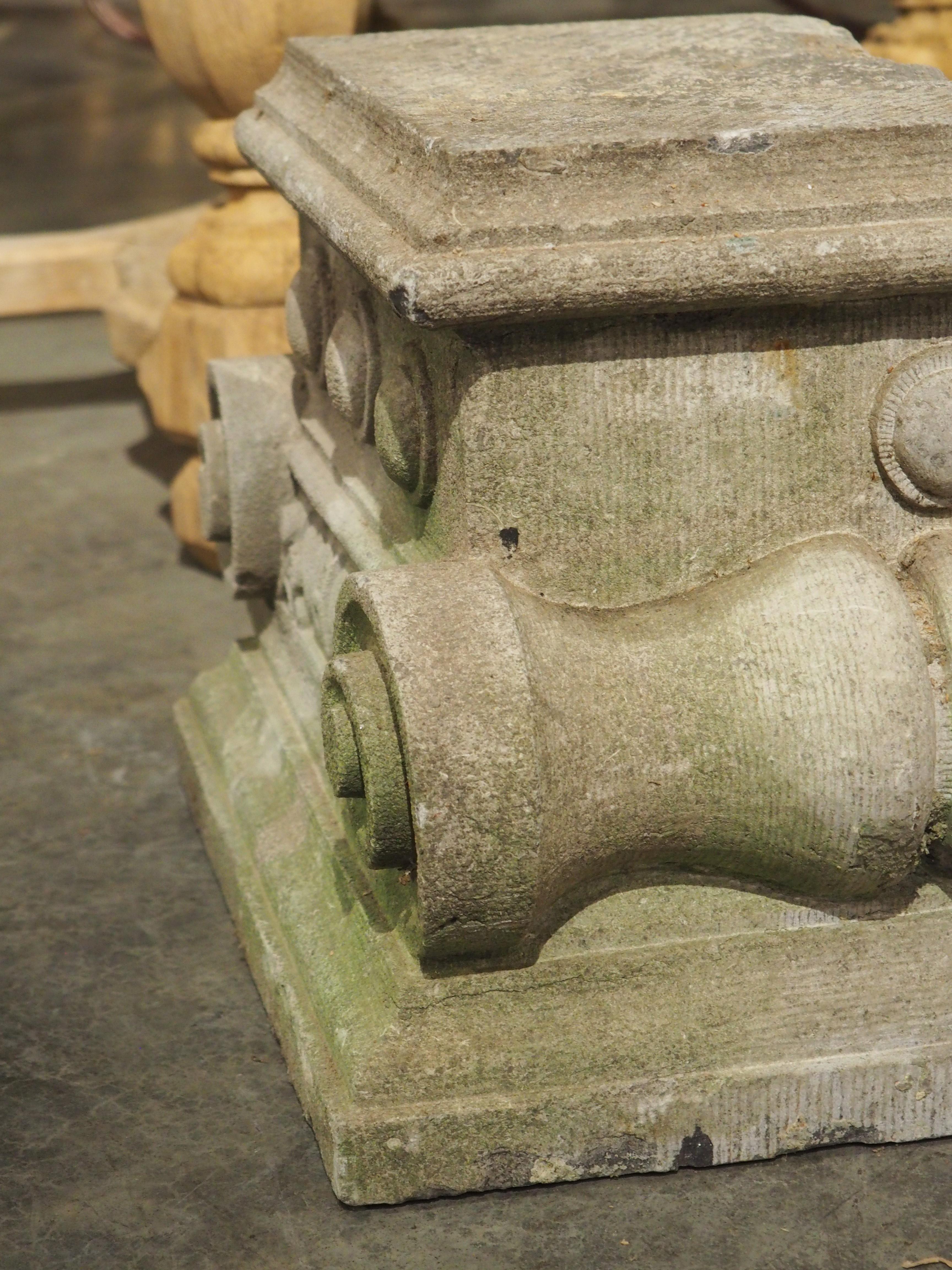 Pair of Small 19th Century Carved Belgian Bluestone Capitals 6