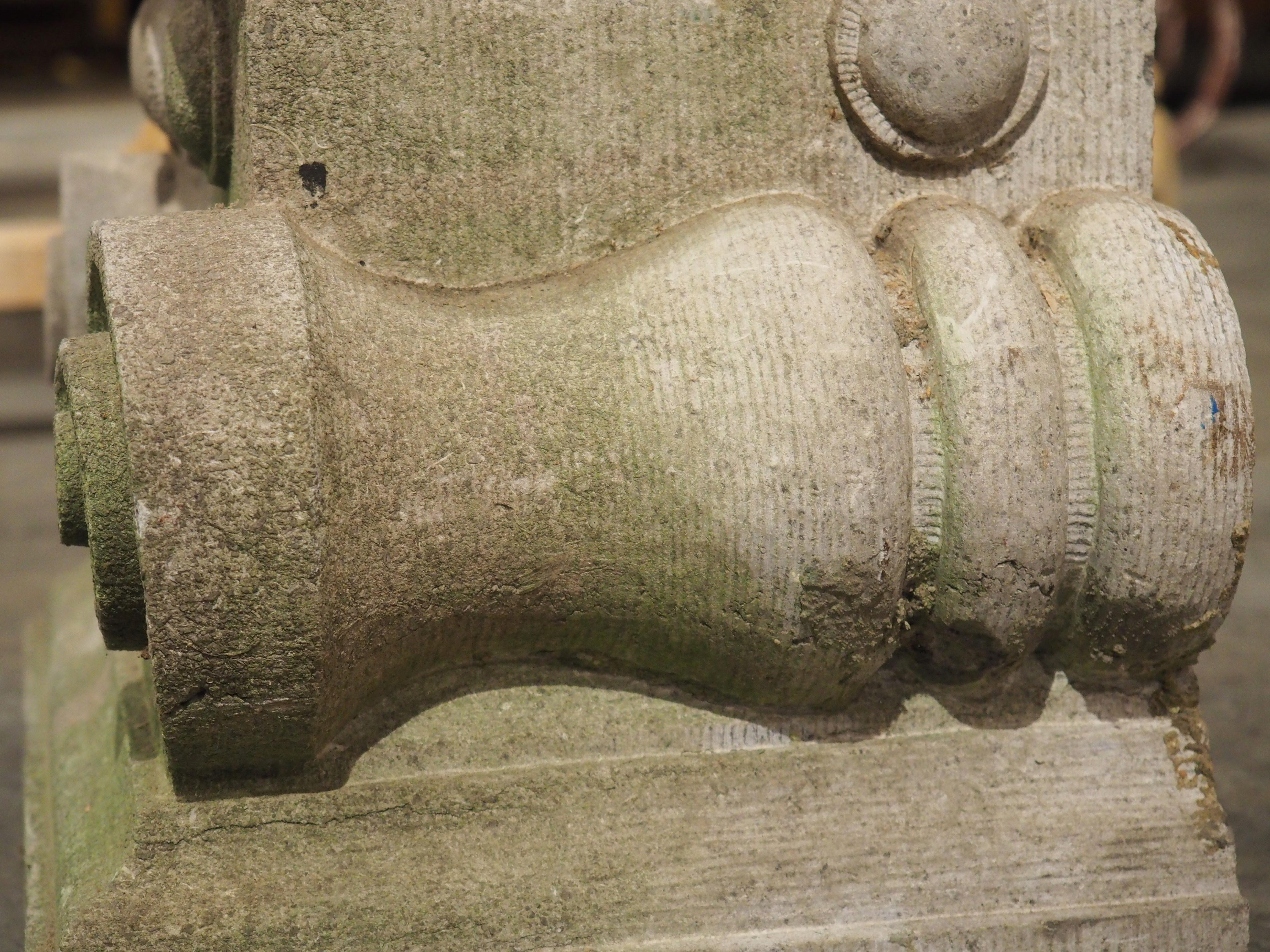 Pair of Small 19th Century Carved Belgian Bluestone Capitals 7