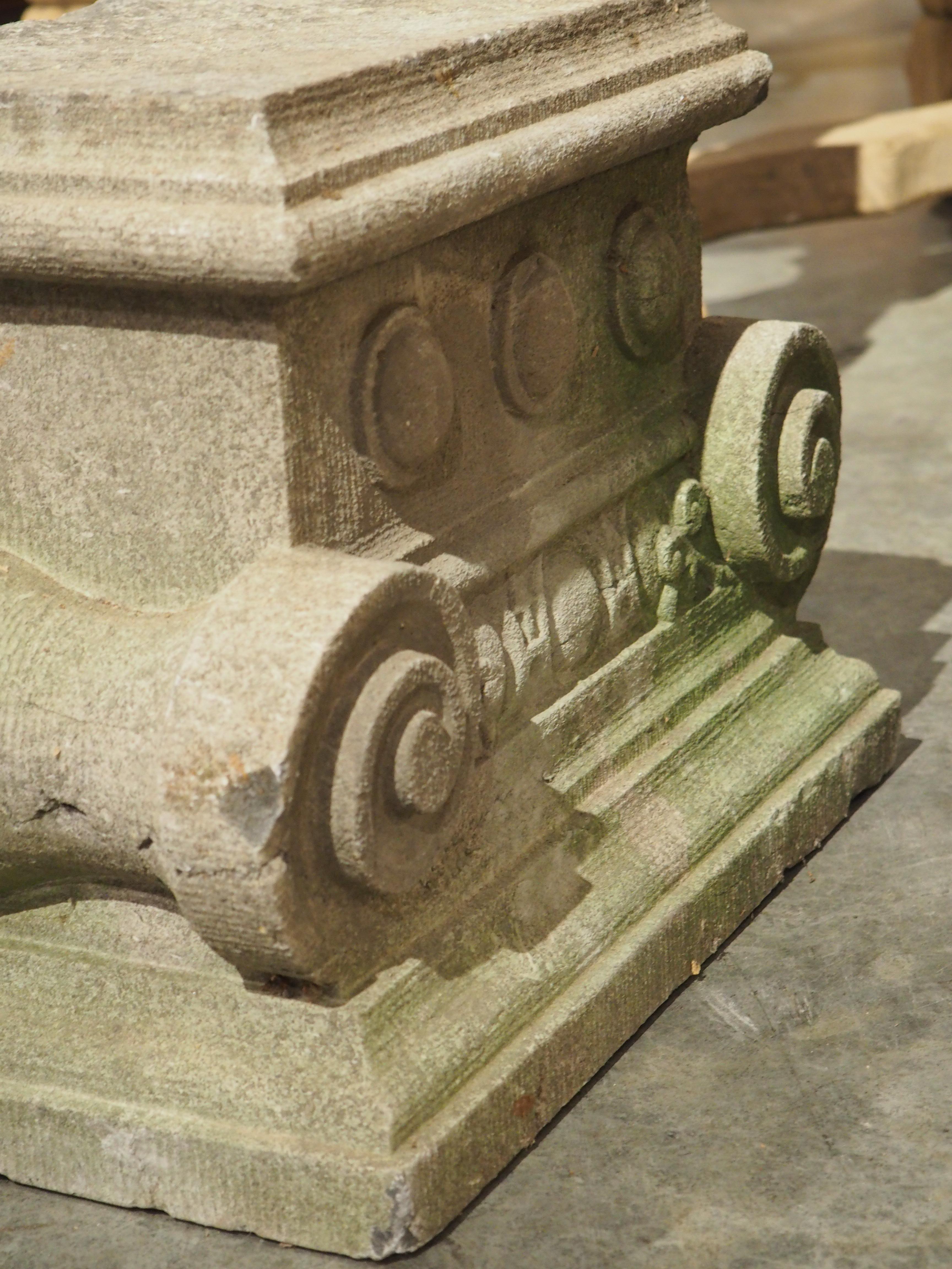 Pair of Small 19th Century Carved Belgian Bluestone Capitals 2
