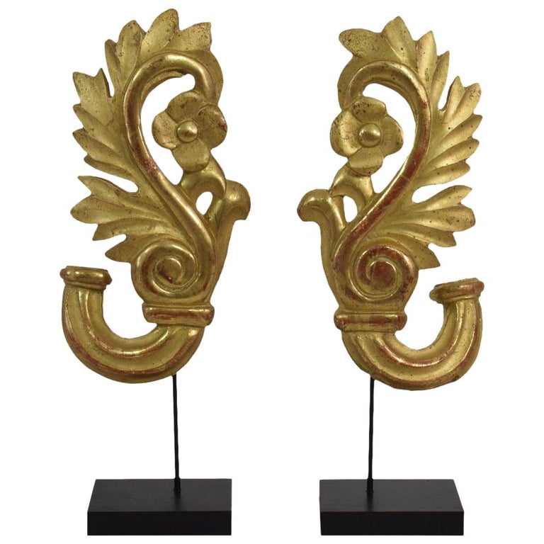 Pair of Small 19th Century French Carved Giltwood Baroque Style ...