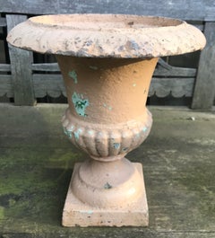 Pair of Small 19th Century French Neoclassical Cast Iron Urns