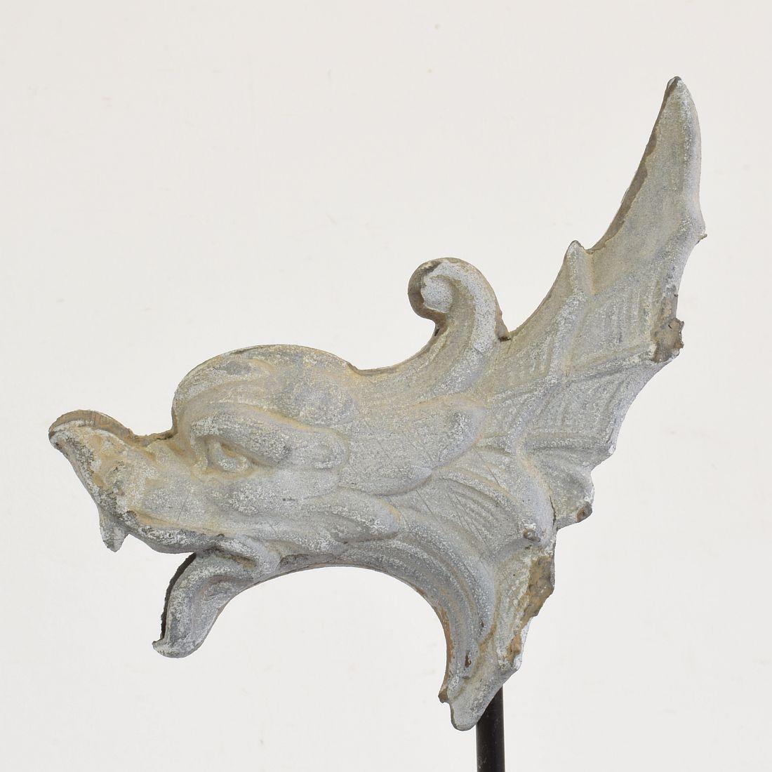 Pair of Small 19th Century French Zinc Roof Ornaments/ Gargoyles 10