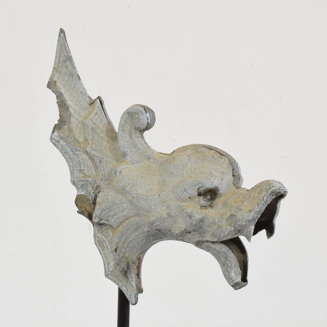 Pair of Small 19th Century French Zinc Roof Ornaments/ Gargoyles 12