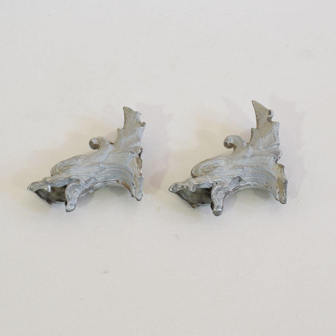 Pair of Small 19th Century French Zinc Roof Ornaments/ Gargoyles 15