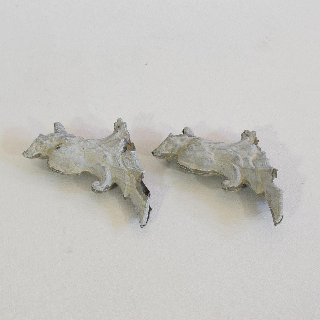 Pair of Small 19th Century French Zinc Roof Ornaments/ Gargoyles 16