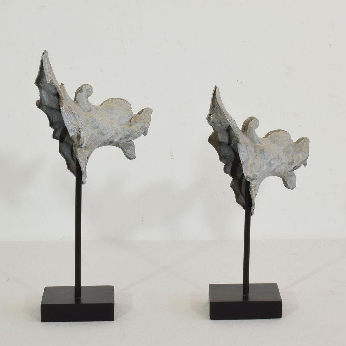 Pair of Small 19th Century French Zinc Roof Ornaments/ Gargoyles 3