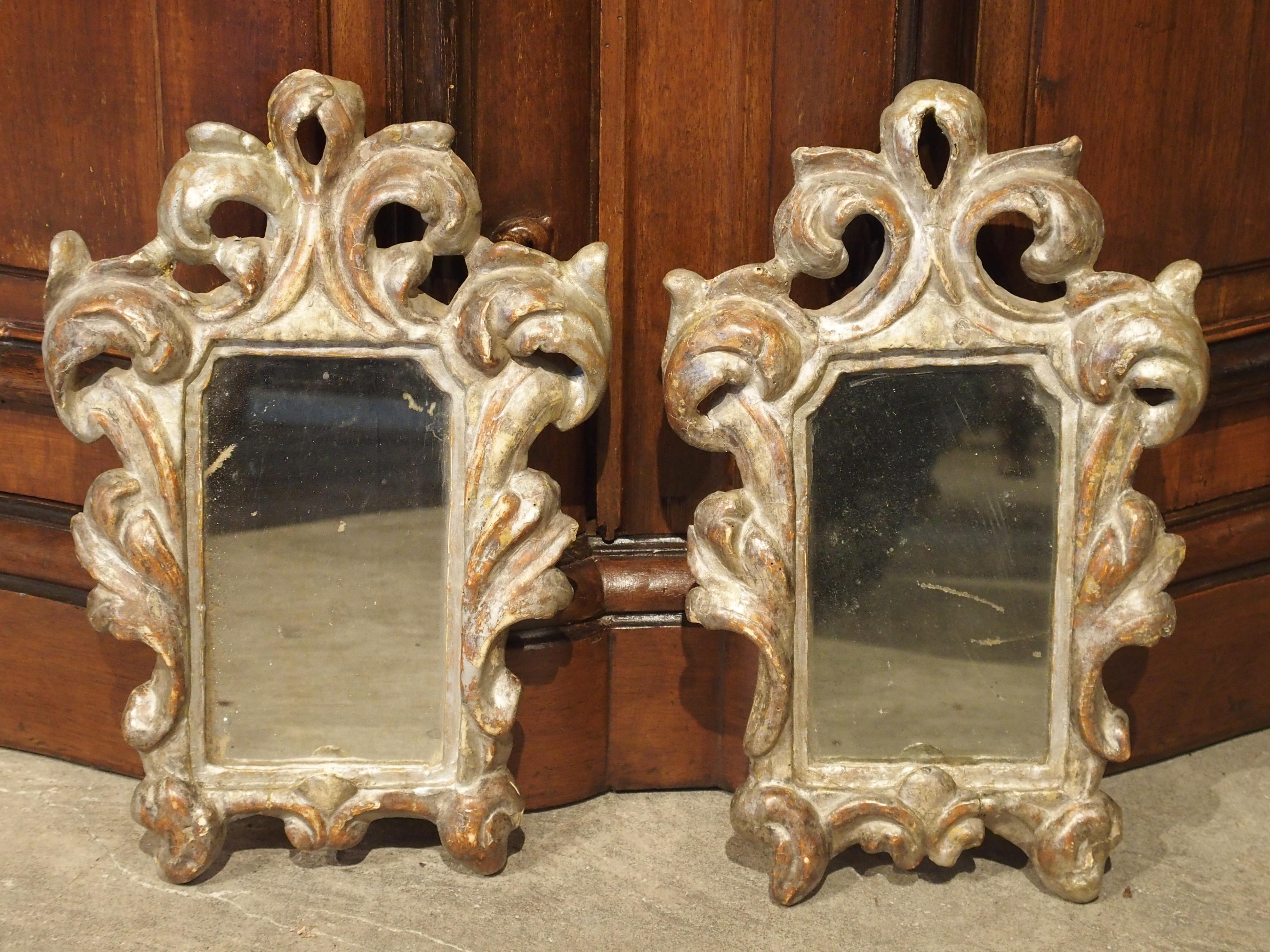 Pair of Small 19th Century Italian Silver Gilt Mirrors 8