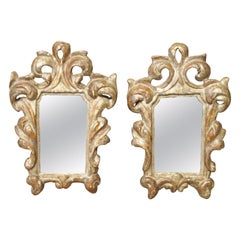 Pair of Small 19th Century Italian Silver Gilt Mirrors
