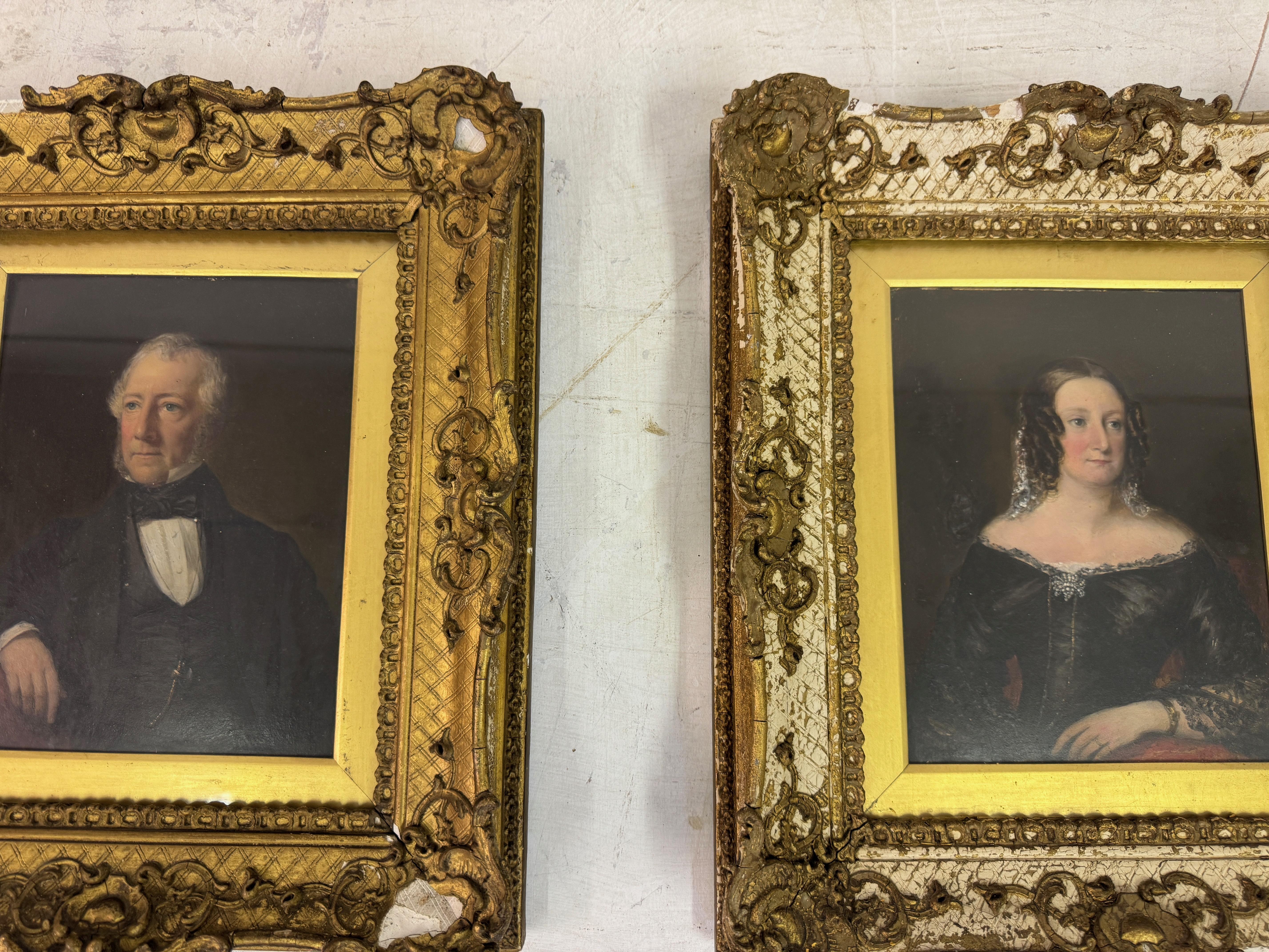 Pair of Small 19th Century Portraits by James Harwood (1816-1872) In Good Condition In London, London