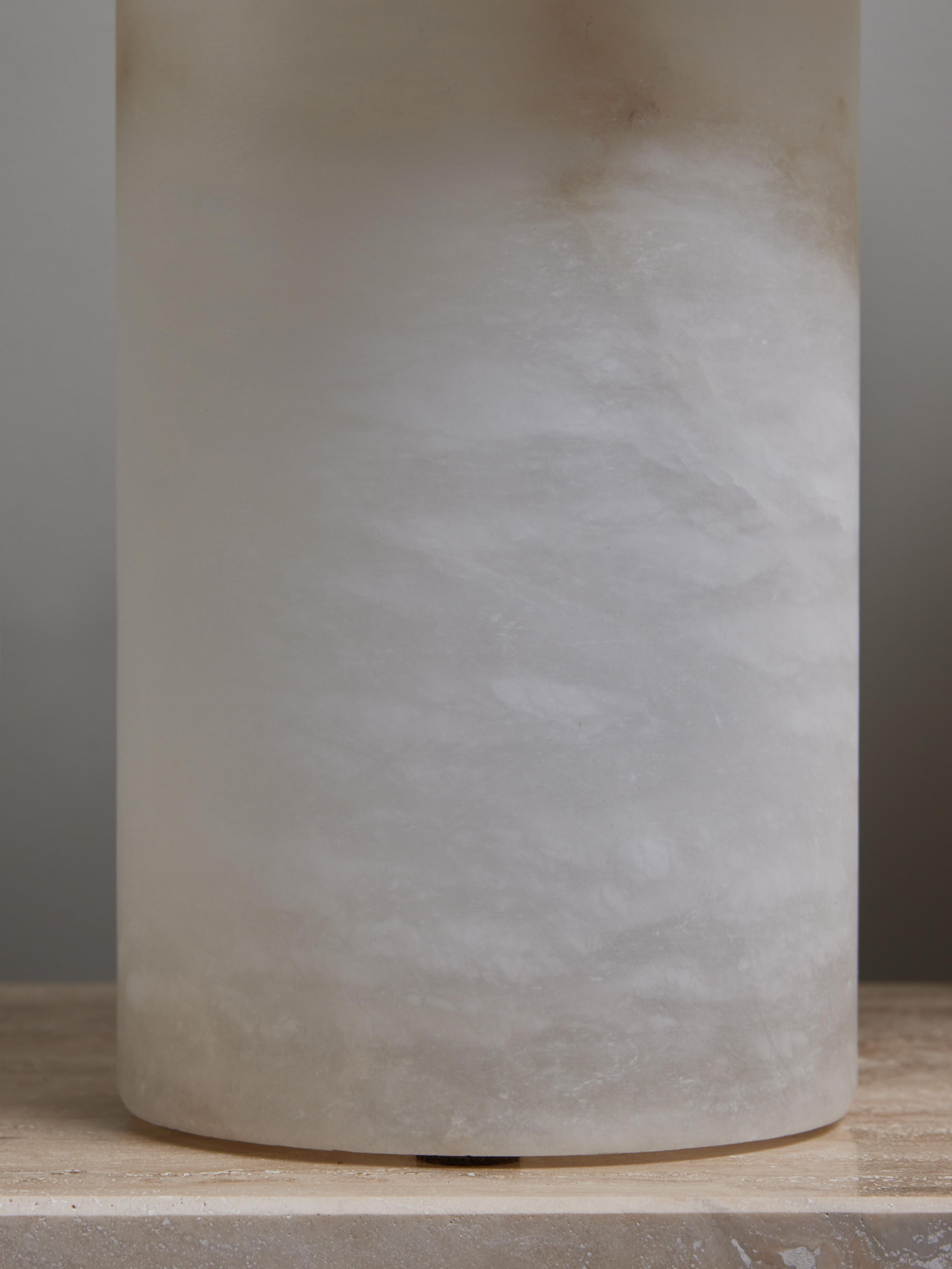 Contemporary Pair of Small Alabaster Table Lamps For Sale
