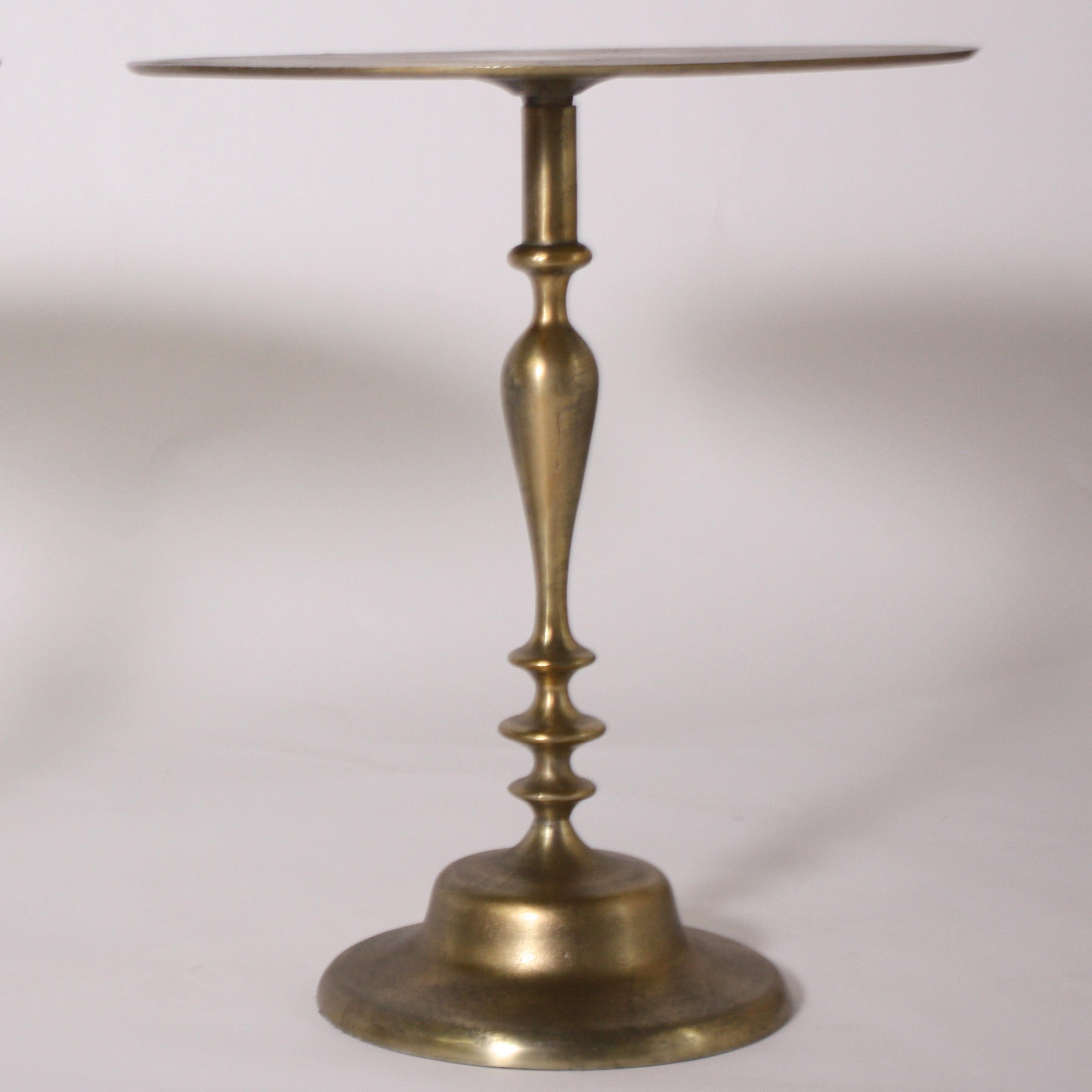 French Pair of Small Alberto Pinto Brass Tables Designed for the Ritz, circa 1950