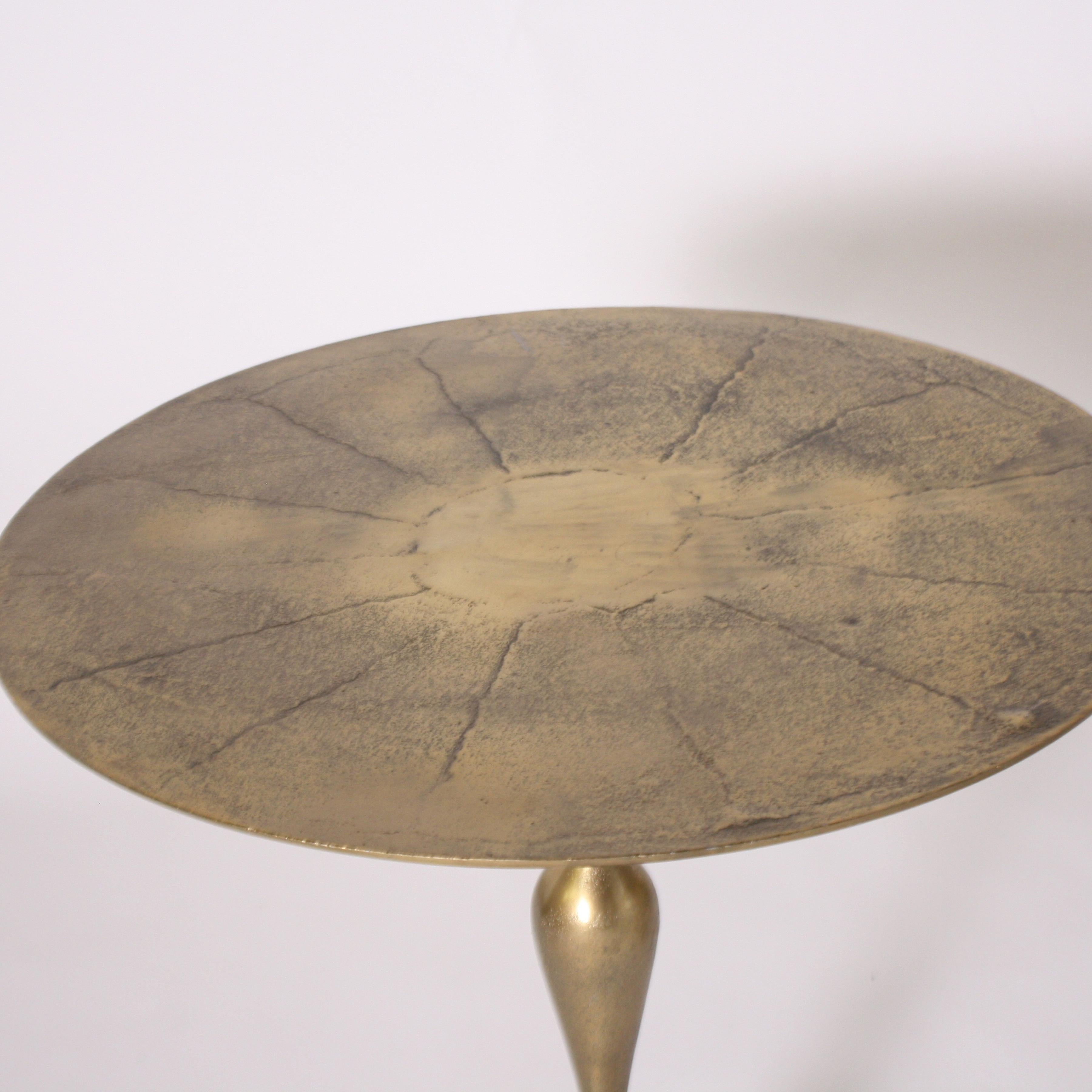 Pair of Small Alberto Pinto Brass Tables Designed for the Ritz, circa 1950 1