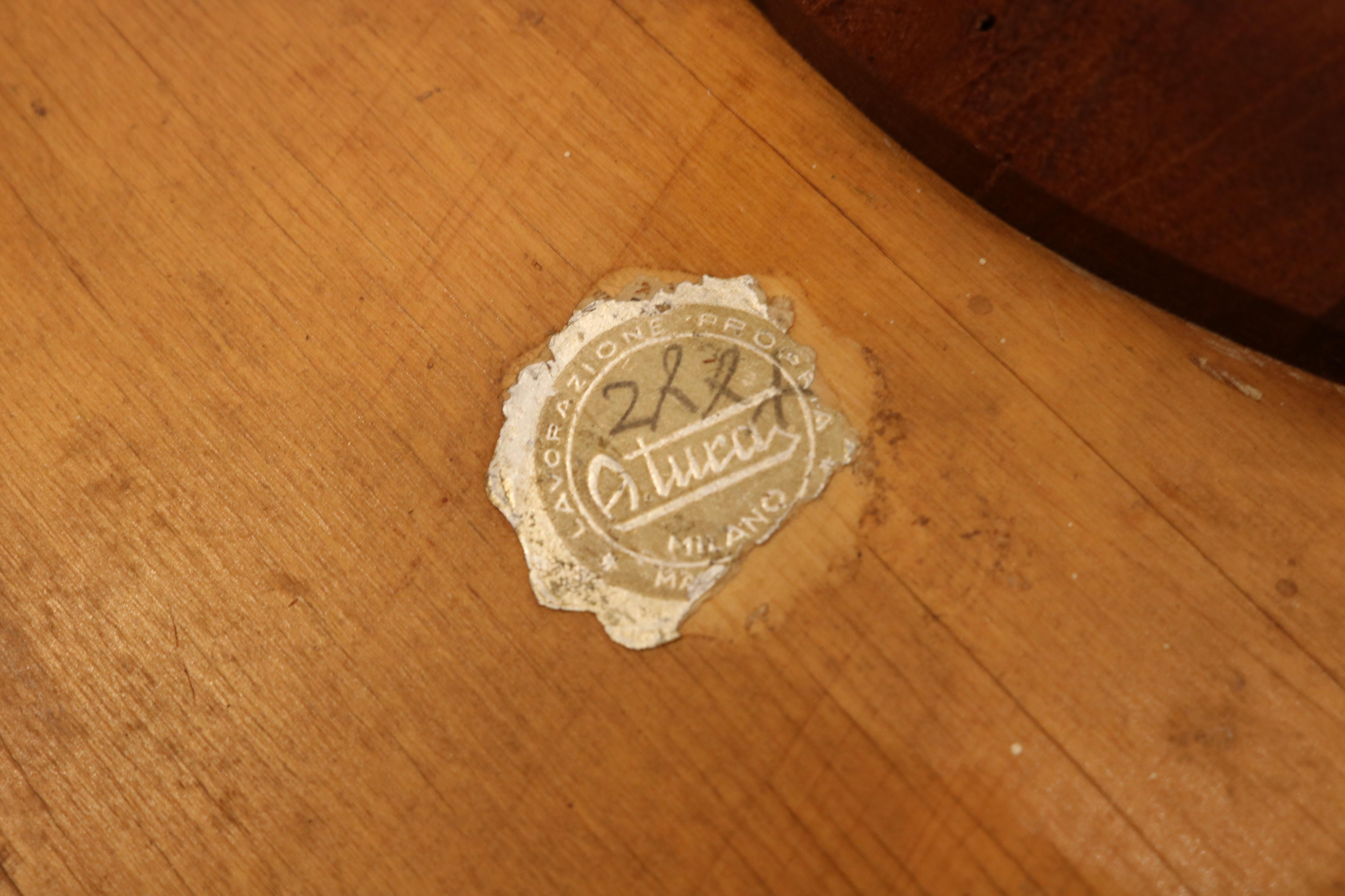 Pareja de mesitas auxiliares Aldo Tura con tapa de pergamino , Italia Años 50 Piel de cabra en venta