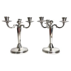 Used Pair of small and elegant candelabras in Silver by Eric Löfman, Sweden in 1972