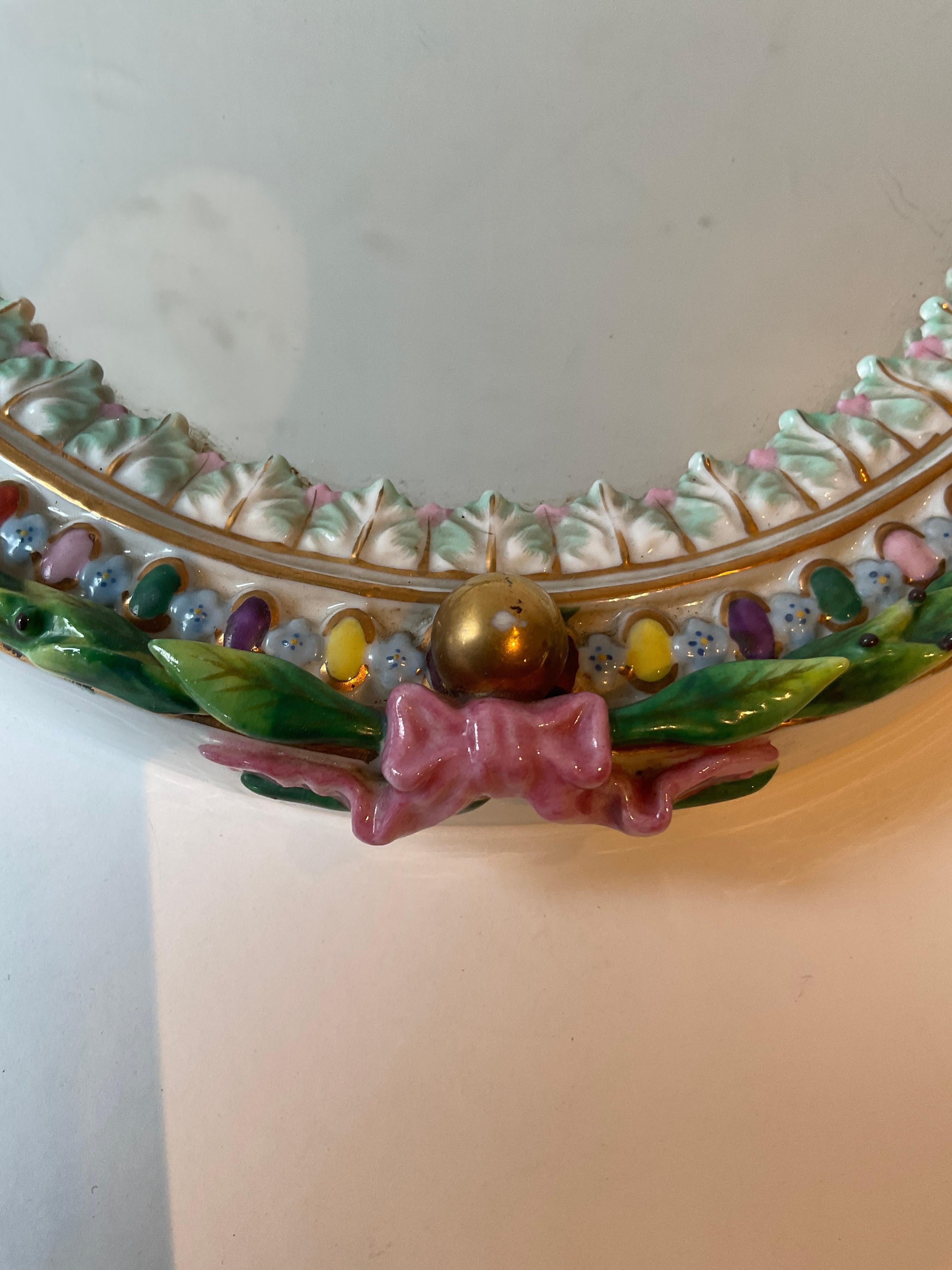 Pareja De Pequeños Espejos Ángeles De Porcelana Italiana Andrea S Cerámico en venta