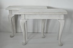 Pair of Small Antique Bleached Oak Console Tables