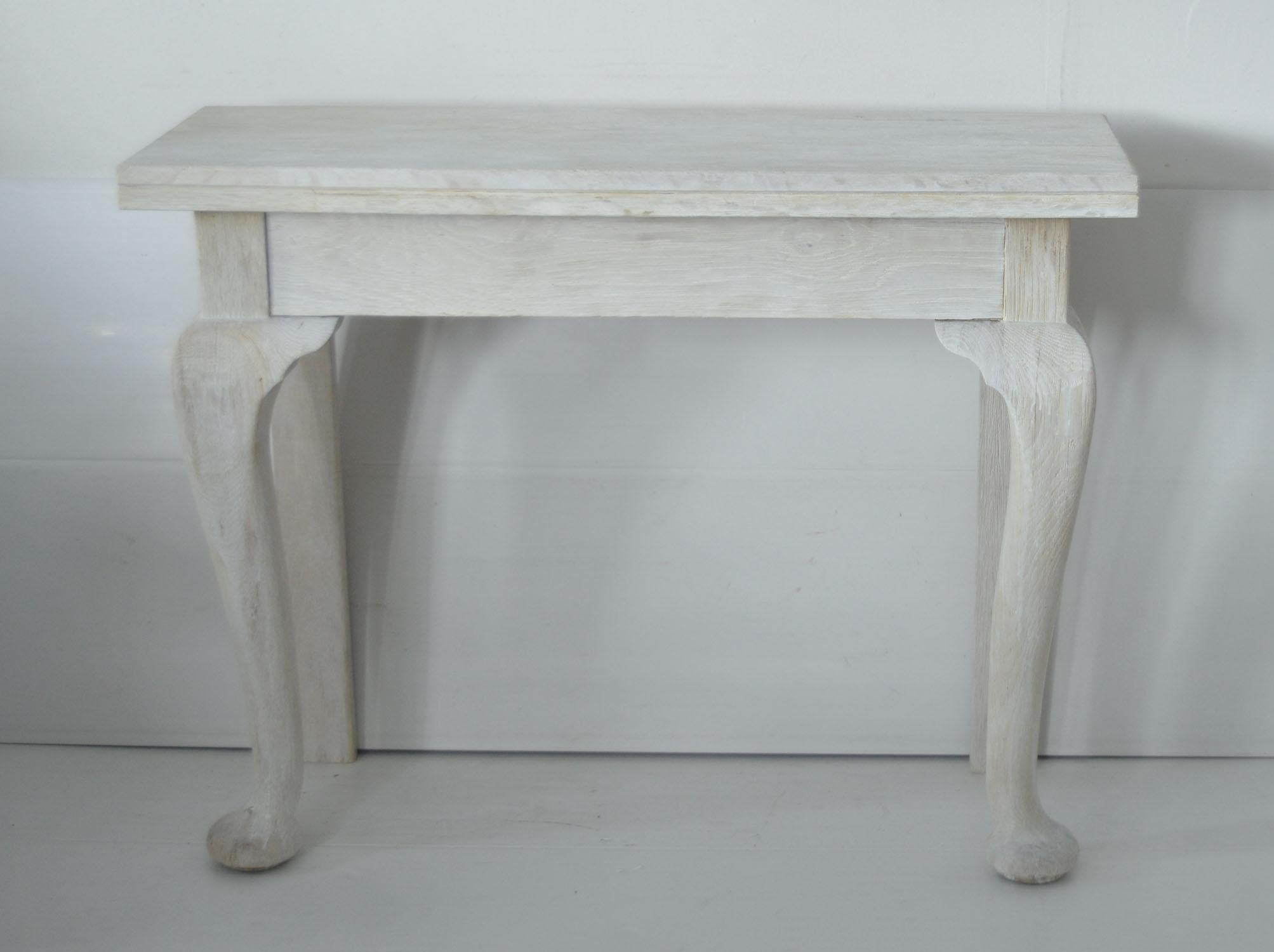 Baroque Pair of Small Antique Bleached Oak Console Tables