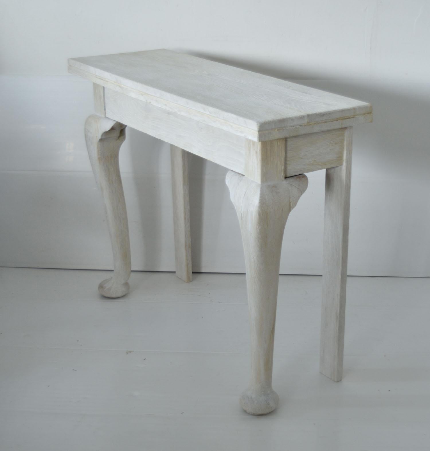 Baroque Pair of Small Antique Bleached Oak Console Tables