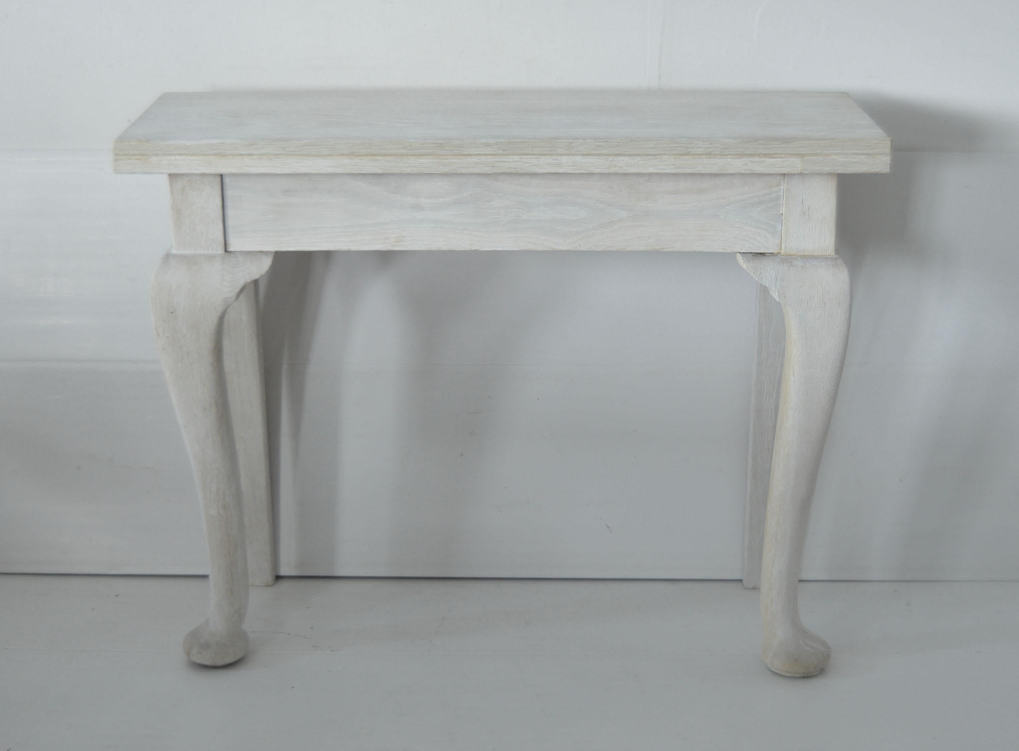 English Pair of Small Antique Bleached Oak Console Tables