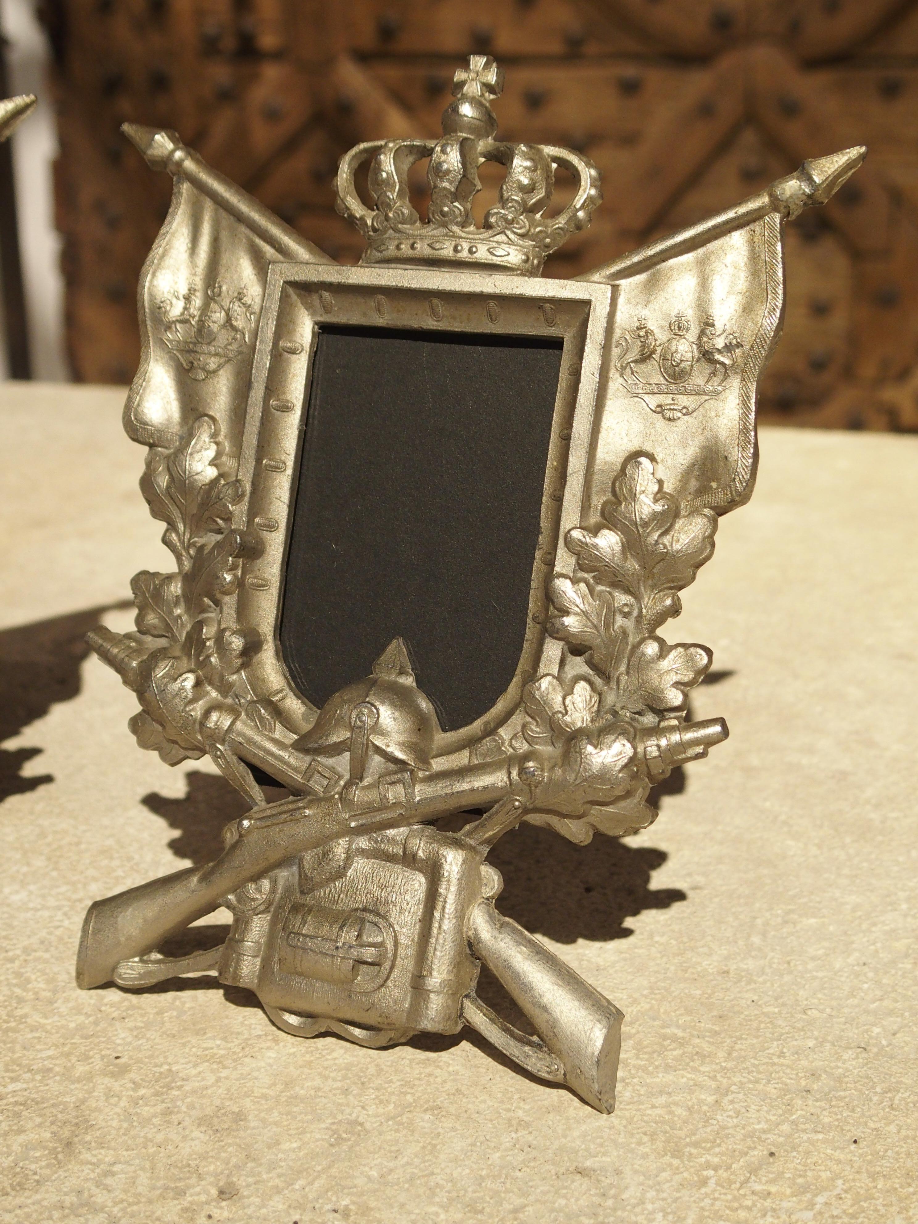 Pair of Small Antique Cast Metal Picture Frames from Germany, circa 1900 5