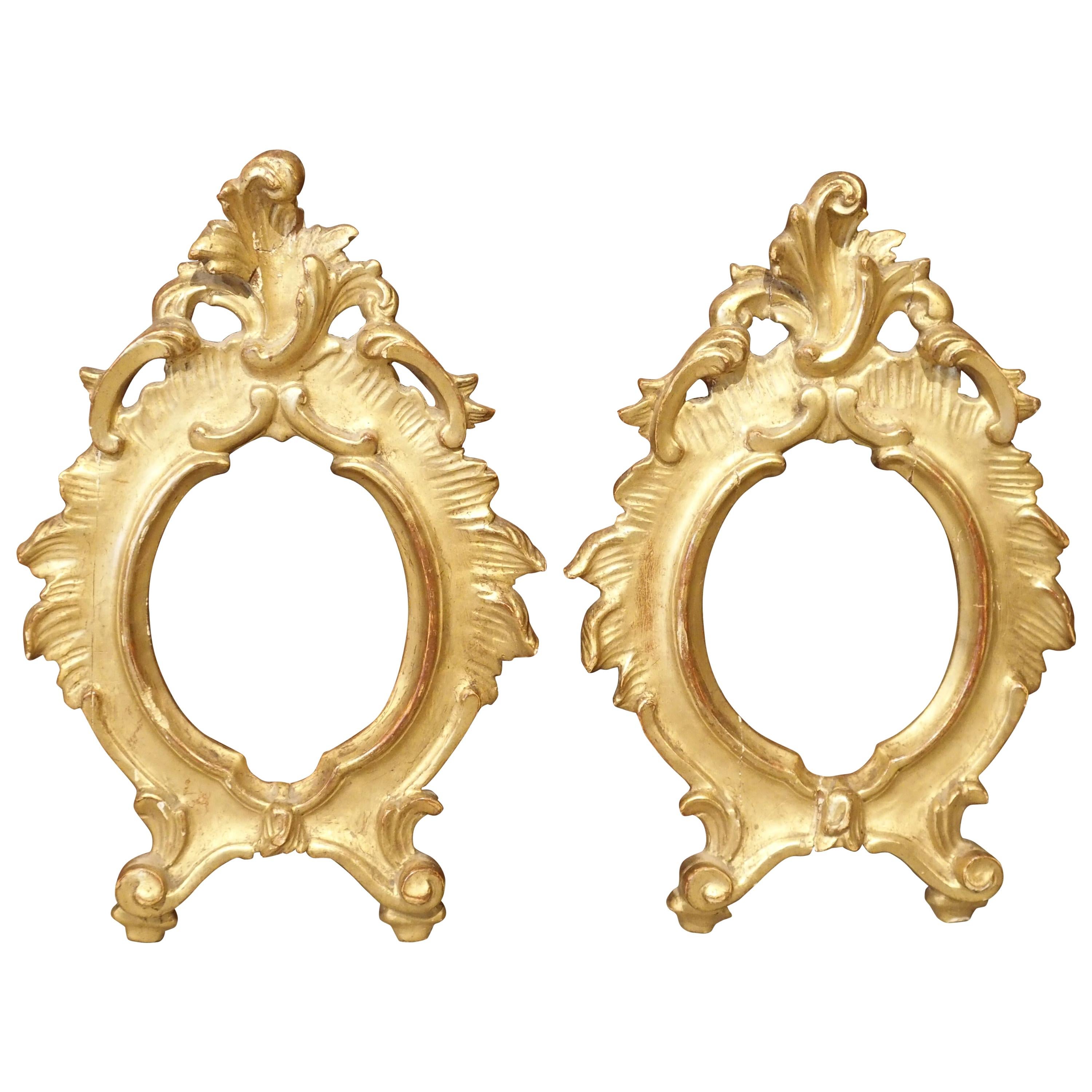 Pair of Small Antique Giltwood Frames from Italy, Early 19th Century