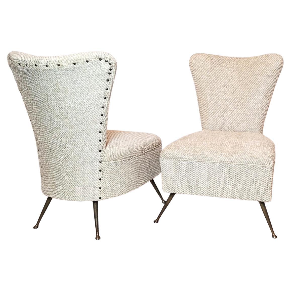 Pair Of Small Armchairs - New Upholstery