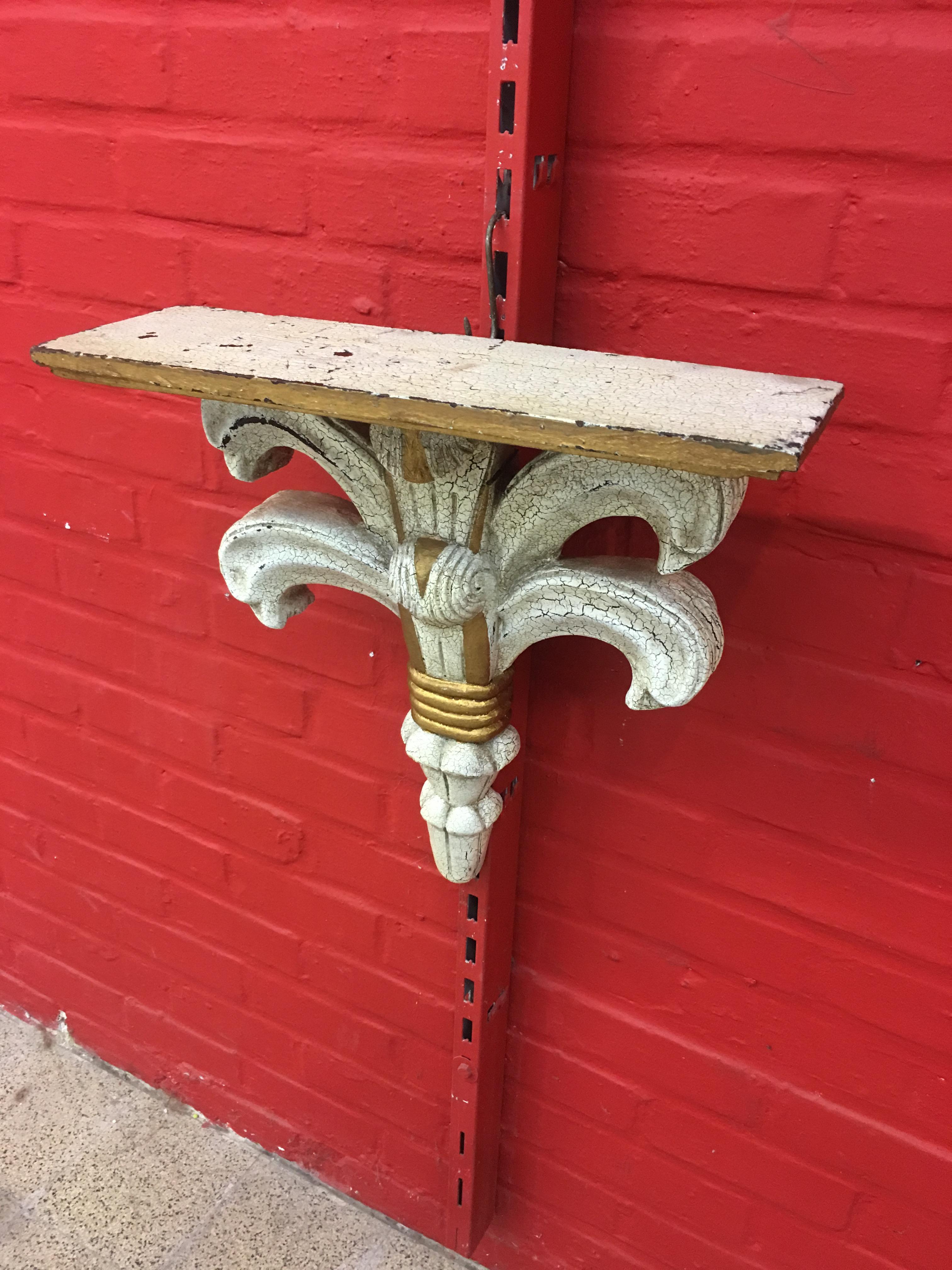 Pair of Small Baroque Console in Painted Wood, circa 1950-1960 For Sale 3