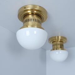 Pair of Small Bau Flush Mounts model 971-504, Klaus Michalik, Orno 1980s