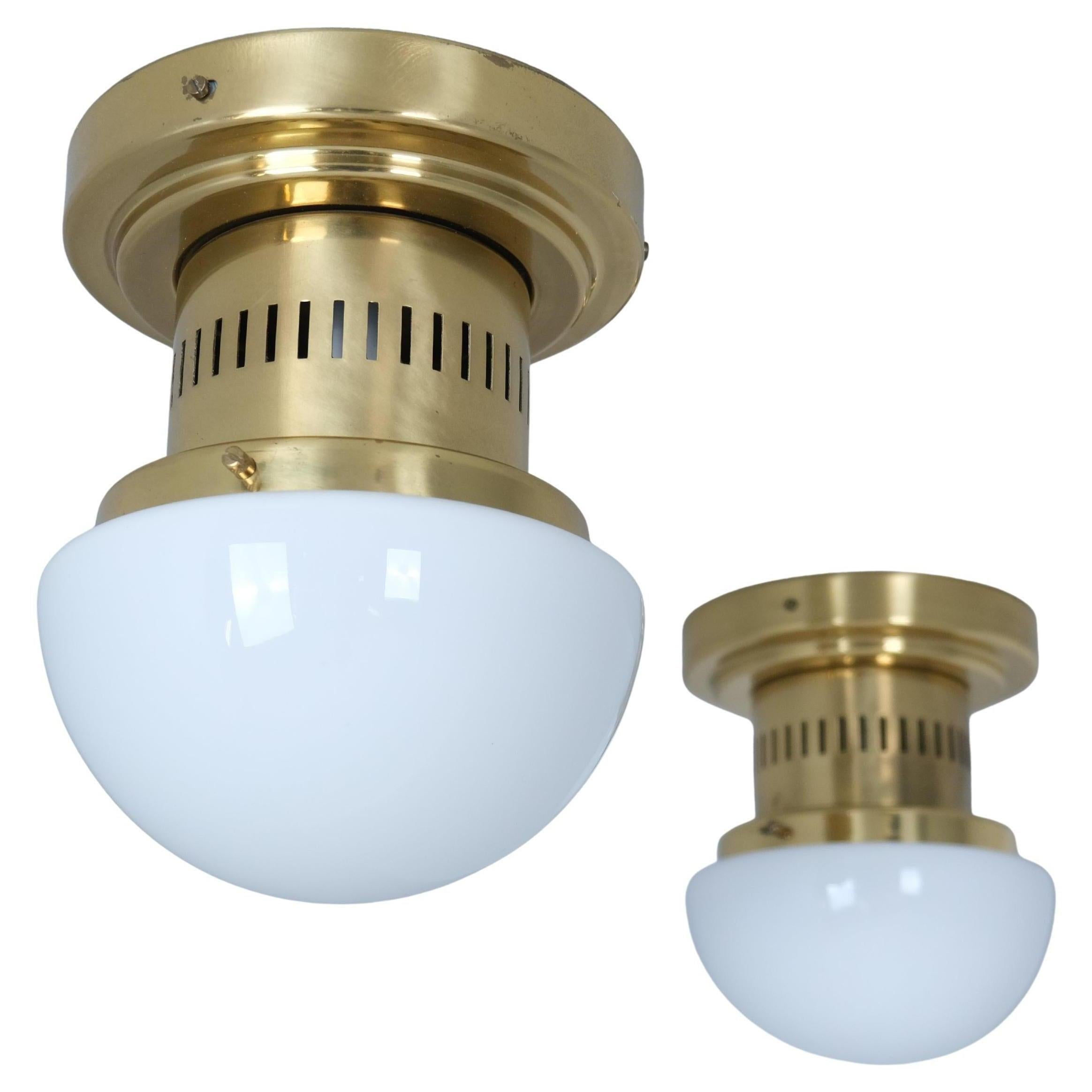 Pair of Small Bau Flush Mounts model 971-504, Klaus Michalik, Orno 1980s For Sale