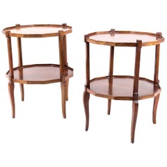 Pair of Small Beech Polygonal Tables, circa 1940