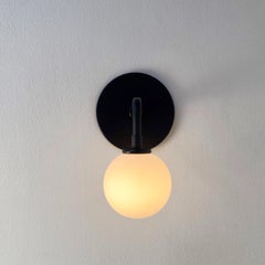 Pair of Small Bent Arm Sconces by Research.Lighting, Black, Glass, Factory 2nd
