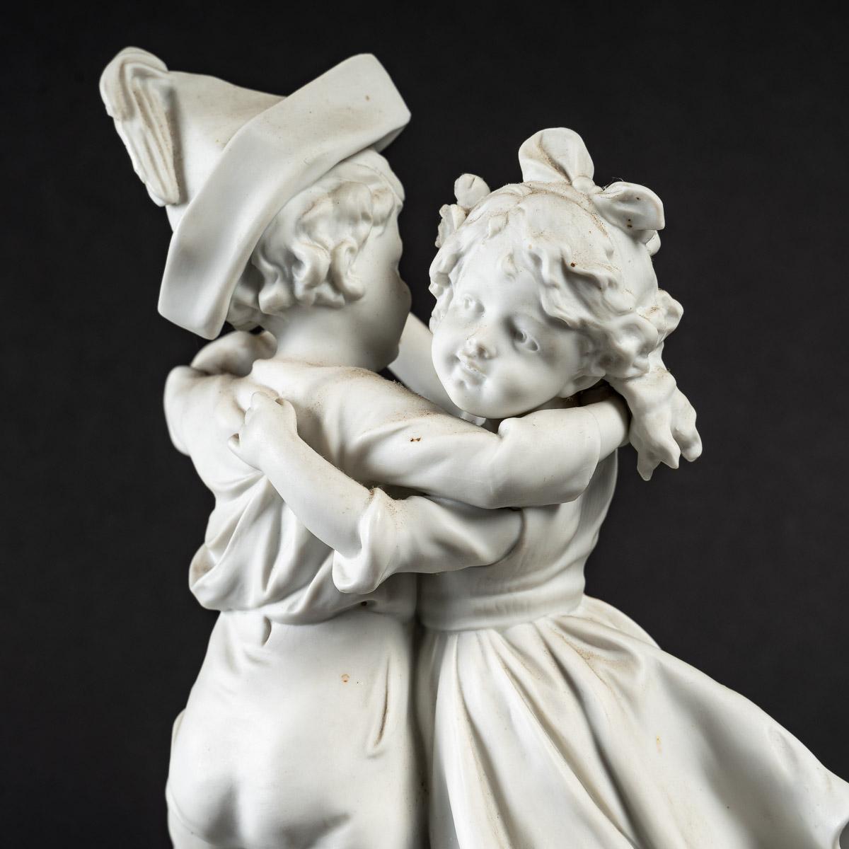 European Pair of small Biscuit sculptures, early 20th century