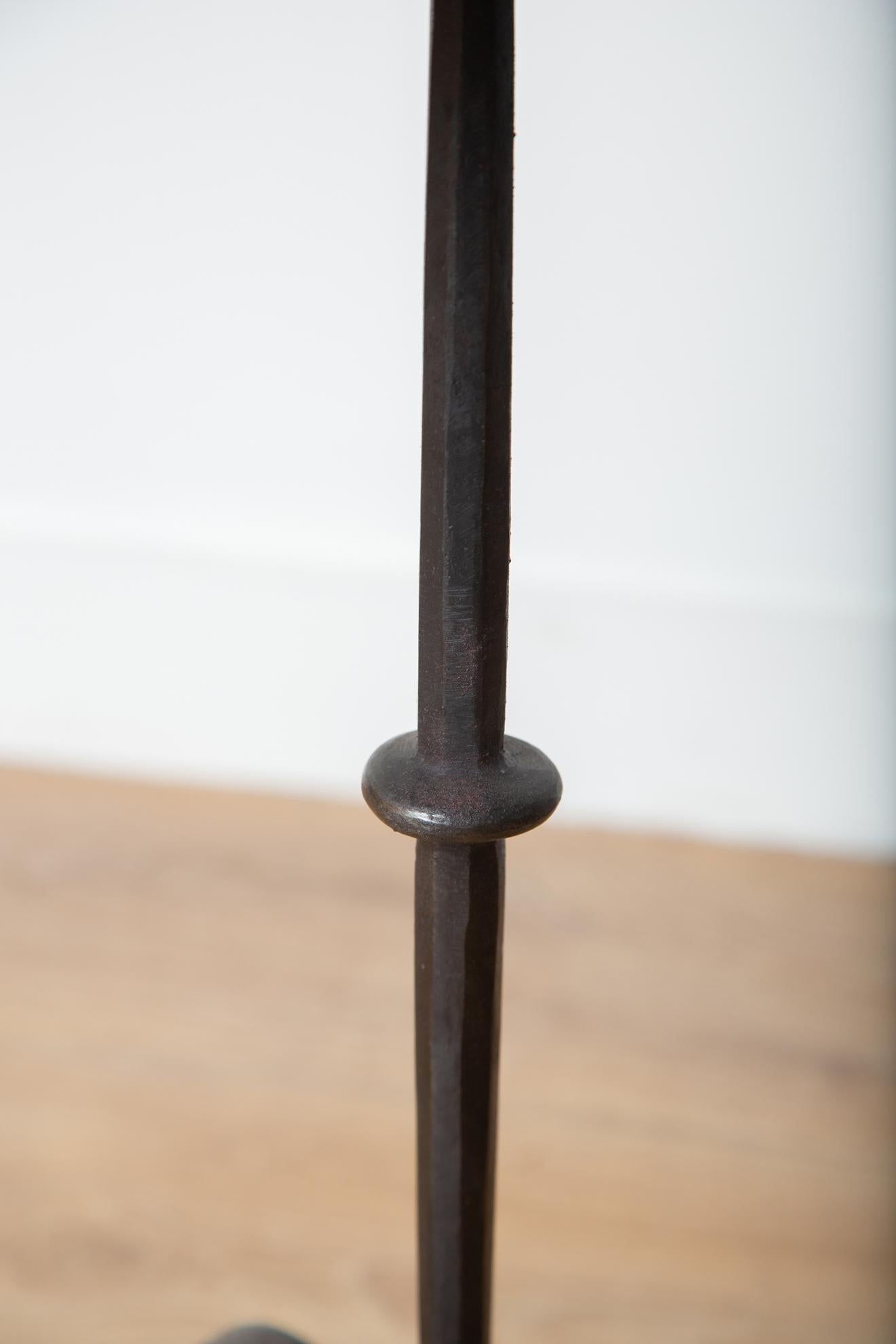 French Pair of Small Black Iron Side or Drink Tables