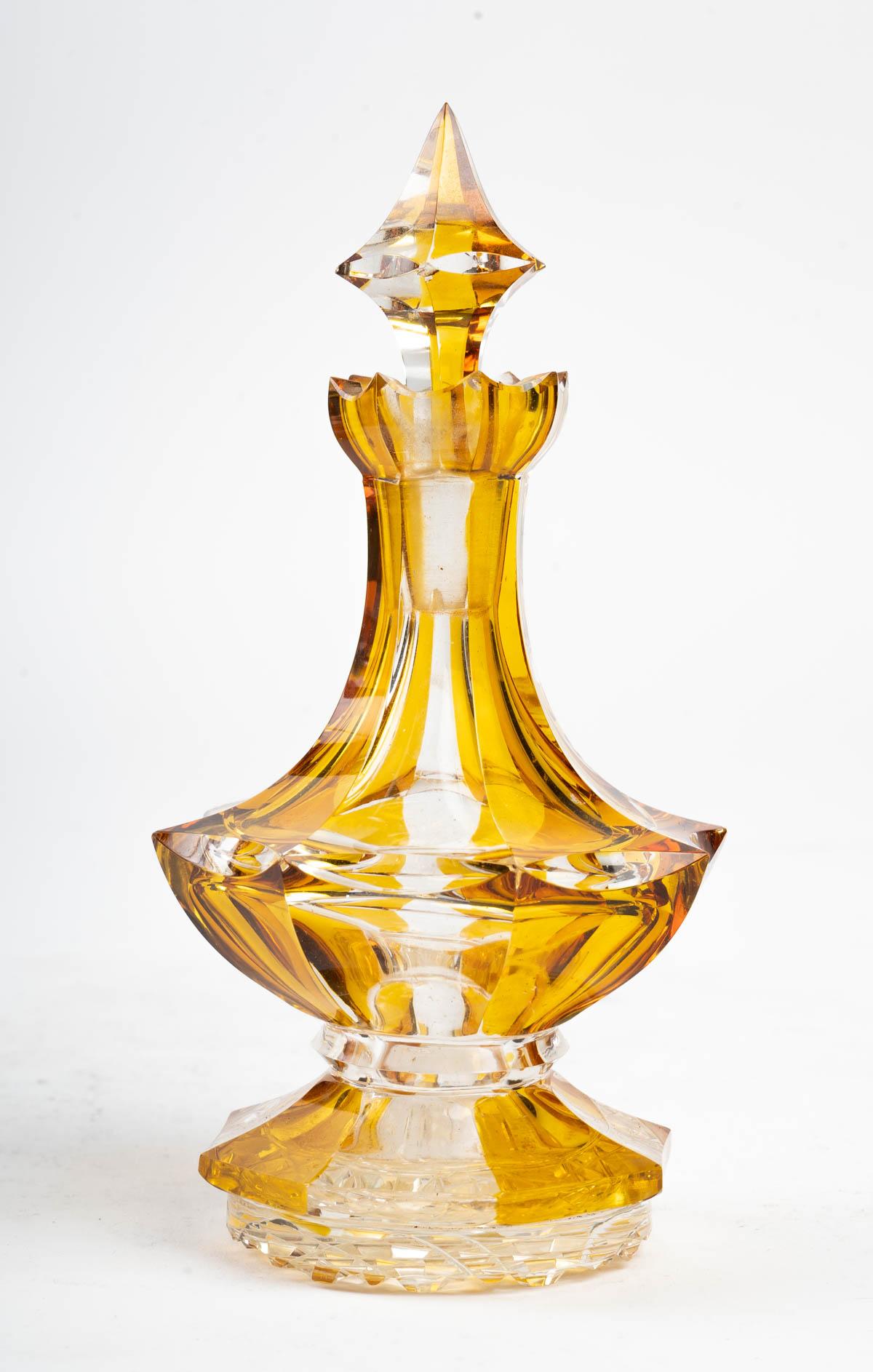 European Pair of Small Bohemian Decanters For Sale