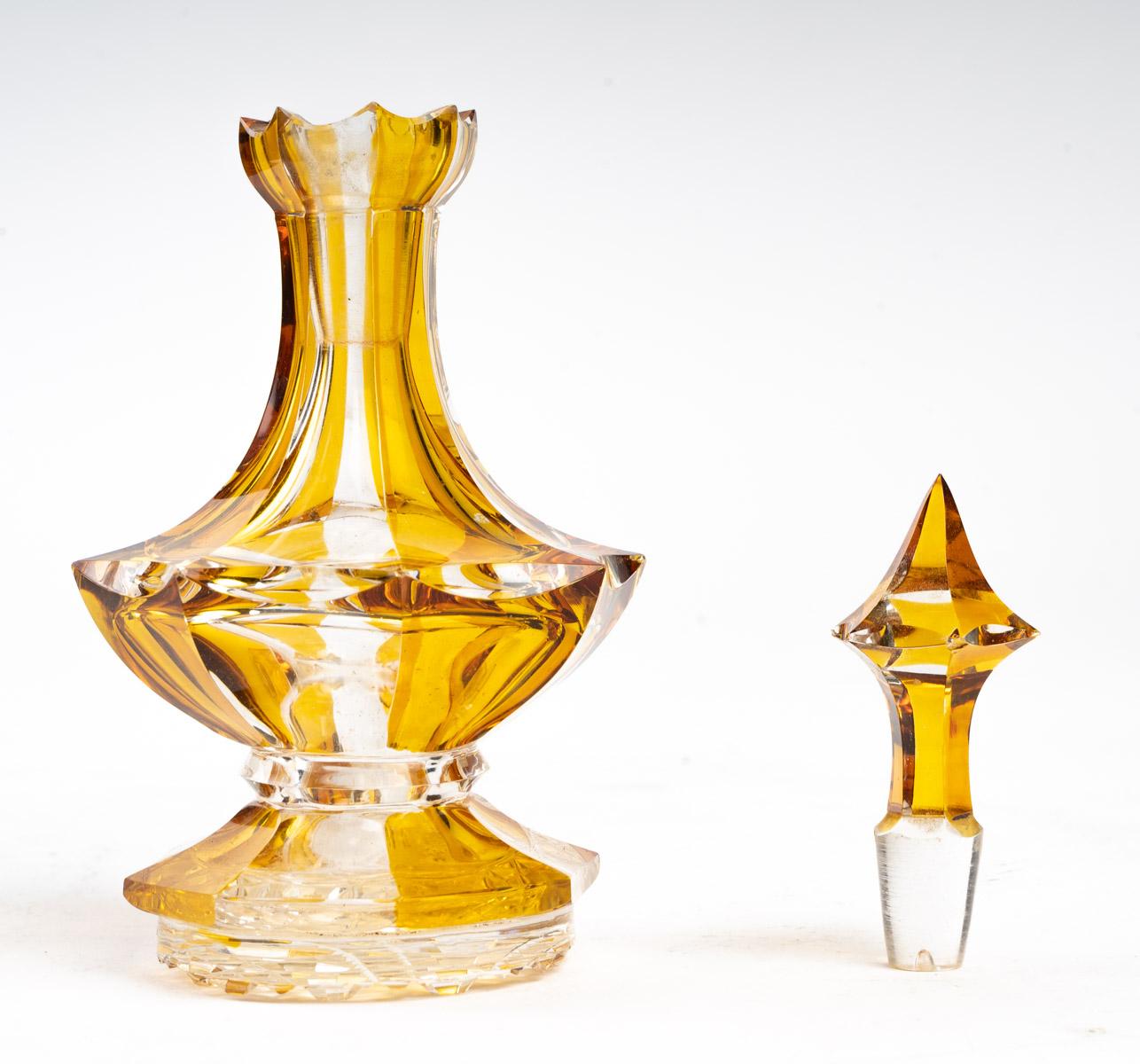 19th Century Pair of Small Bohemian Decanters For Sale