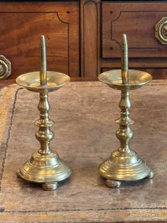 Pair of Small Brass Altar Sticks