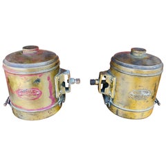 Pair of Small Brass Auto Lights by the Vesta Accumulator Co or Chicago