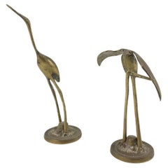 Pair of Small Brass Birds
