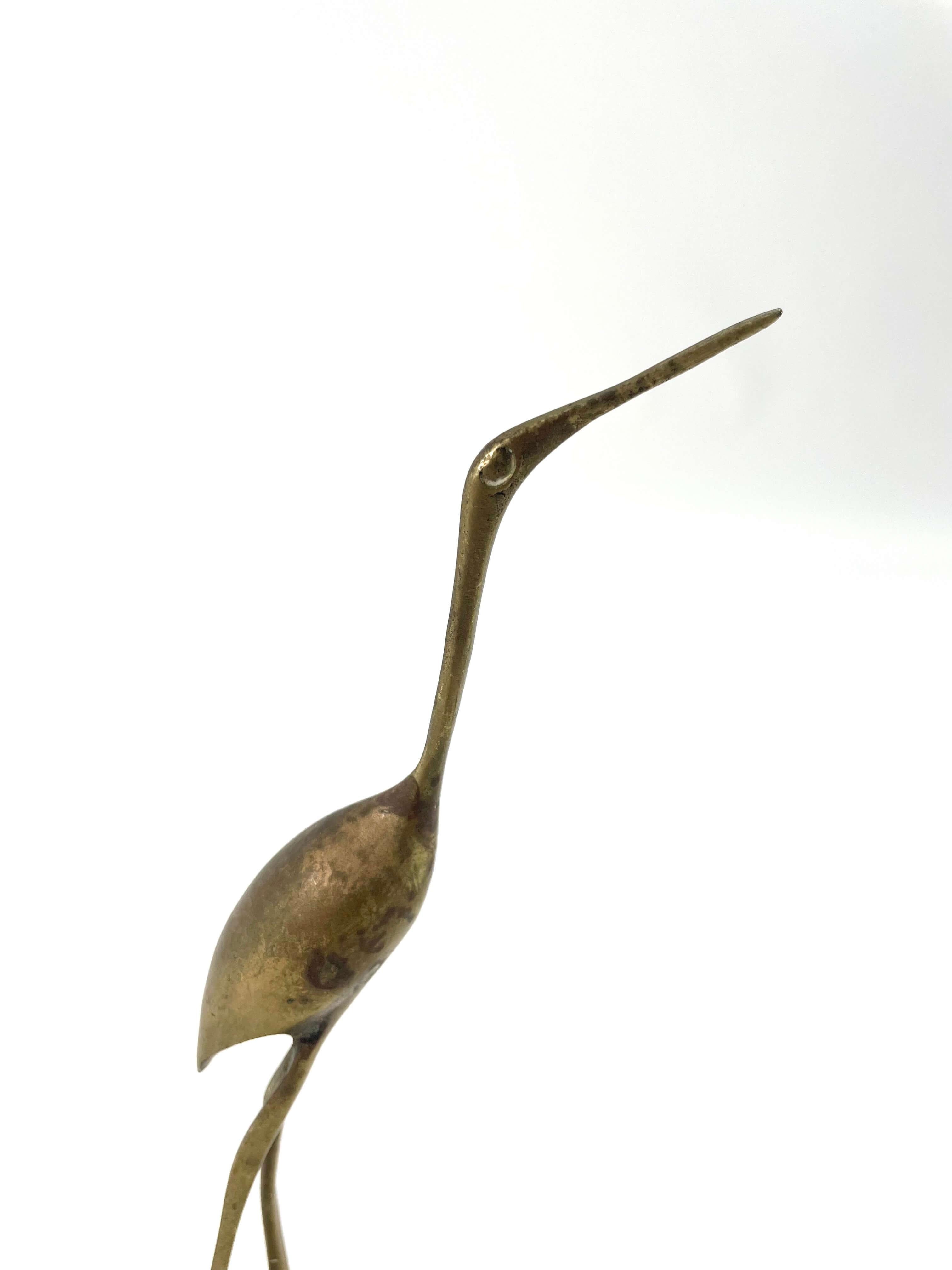 Mid-Century Modern Pair of Small Brass Birds