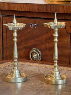 Pair of Small Brass Prickets