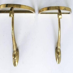 Pareja de Pequeñas Consolas Francesas de Bronce y Latón