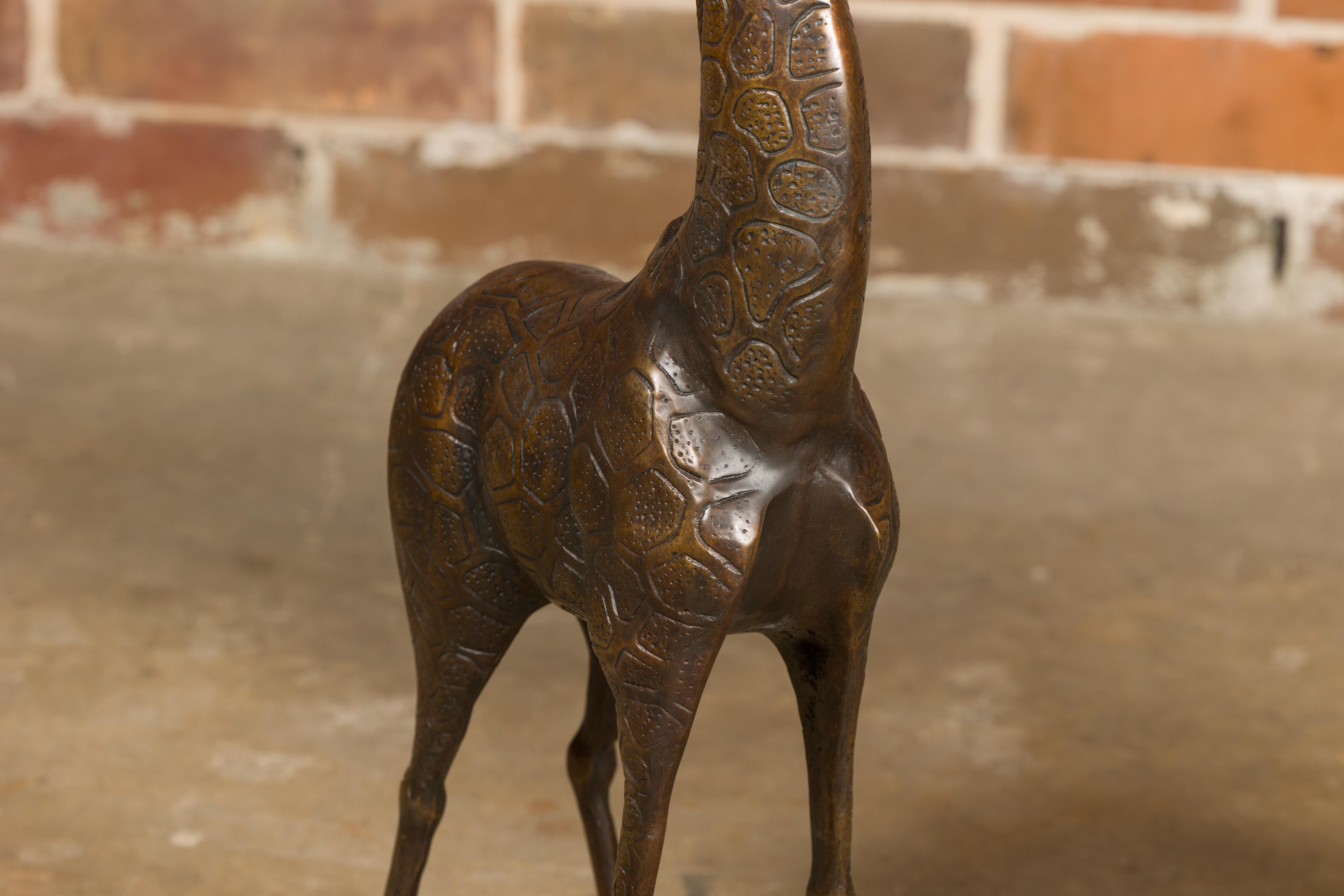 Pair of Small Bronze Midcentury Giraffe Sculptures, American Art For Sale 5