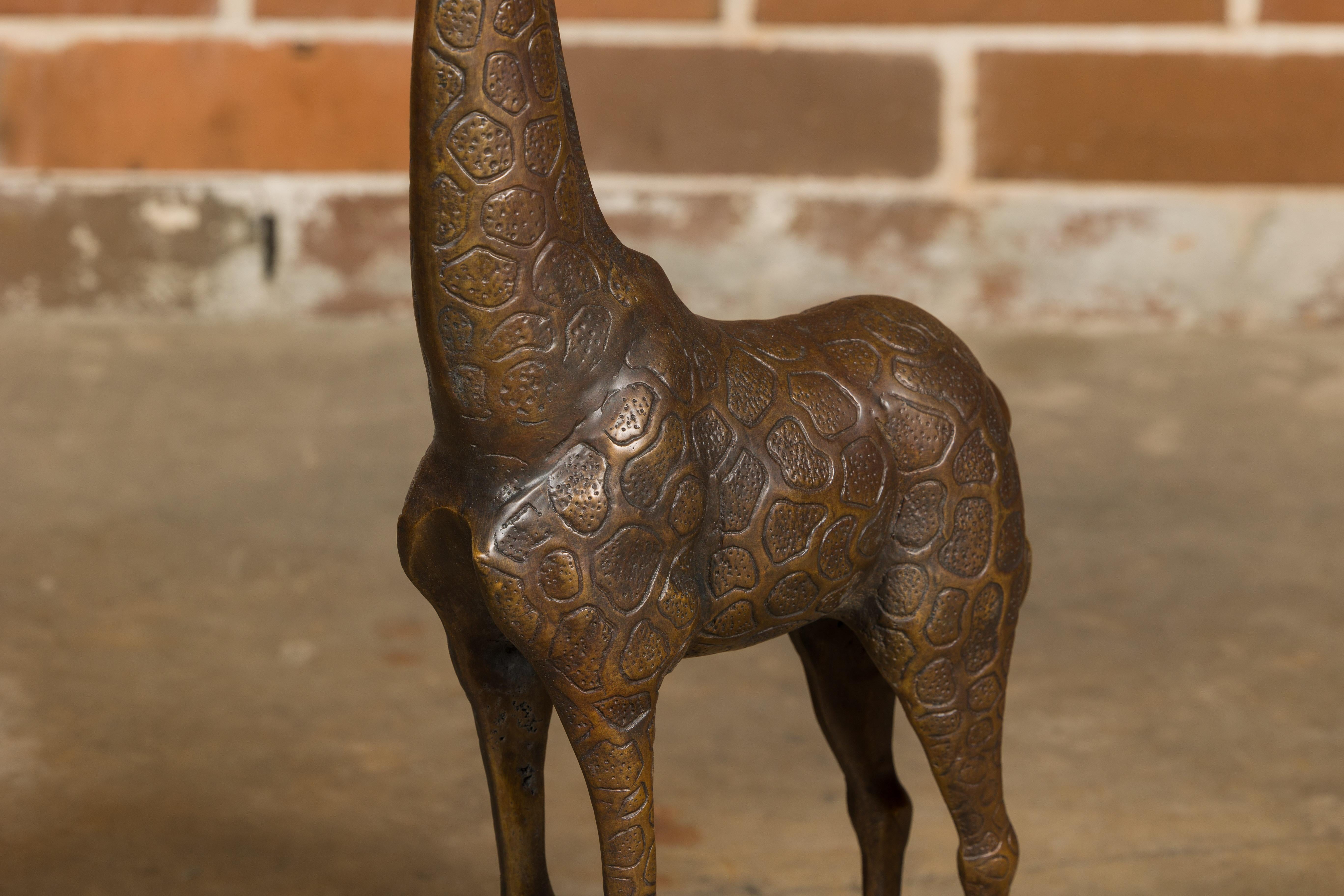 Pair of Small Bronze Midcentury Giraffe Sculptures, American Art For Sale 7